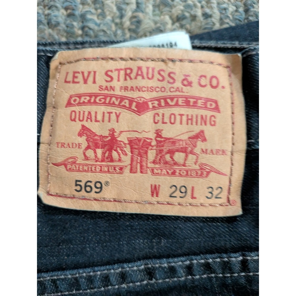 Levis 569 Loose Straight Jeans Mens 29x32 Dark Wash Denim Blue 00569-0194 - Picture 2 of 8